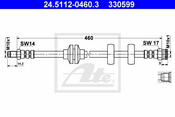 ATE Jarruletku 24.5112-0460.3