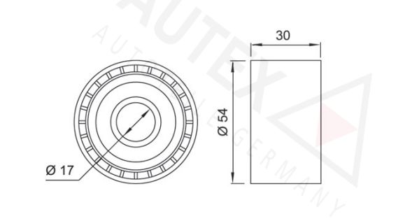 AUTEX Ohjainrulla, moniurahihna 651174