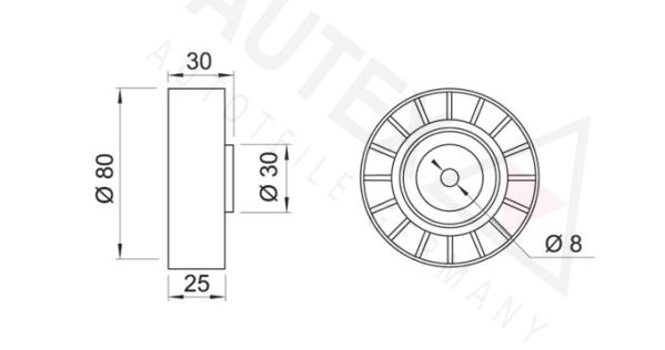 AUTEX Ohjainrulla, moniurahihna 651442