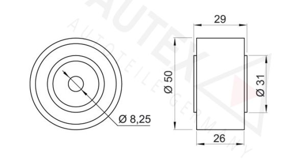 AUTEX Ohjainrulla, moniurahihna 651848