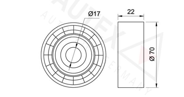 AUTEX Ohjainrulla, moniurahihna 652026