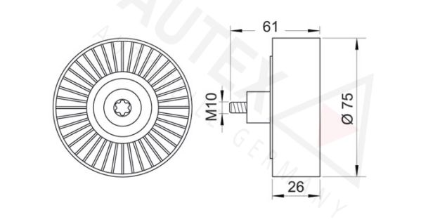 AUTEX Ohjainrulla, moniurahihna 652059