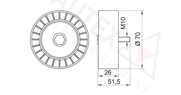 AUTEX Ohjainrulla, moniurahihna 654092