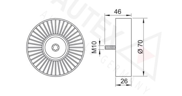 AUTEX Ohjainrulla, moniurahihna 654137