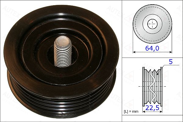 AUTEX Ohjainrulla, moniurahihna 654876