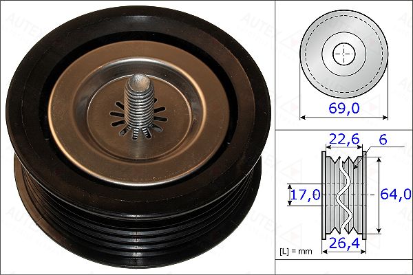 AUTEX Ohjainrulla, moniurahihna 654878