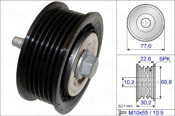 AUTEX Ohjainrulla, moniurahihna 654881