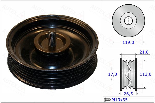 AUTEX Ohjainrulla, moniurahihna 654889