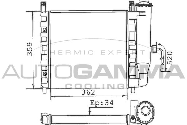 AUTOGAMMA Jäähdytin,moottorin jäähdytys 100306