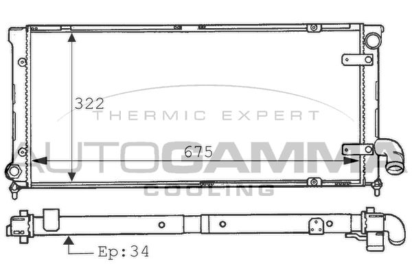 AUTOGAMMA Jäähdytin,moottorin jäähdytys 100961
