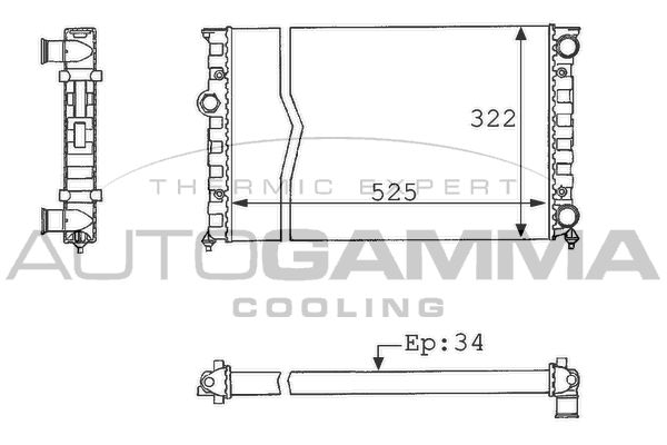 AUTOGAMMA Jäähdytin,moottorin jäähdytys 101058