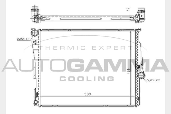 AUTOGAMMA Jäähdytin,moottorin jäähdytys 104501