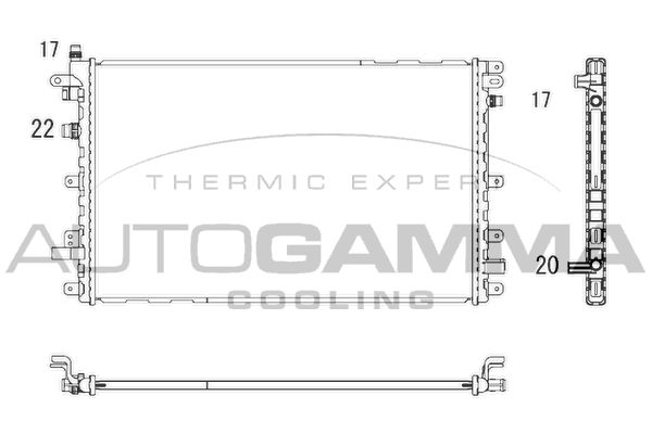 AUTOGAMMA Jäähdytin,moottorin jäähdytys 107284