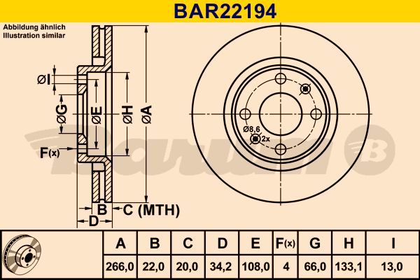 BARUM Jarrulevy BAR22194