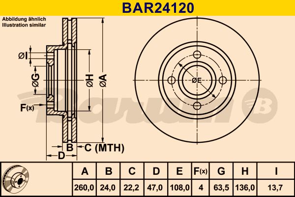 BARUM Jarrulevy BAR24120