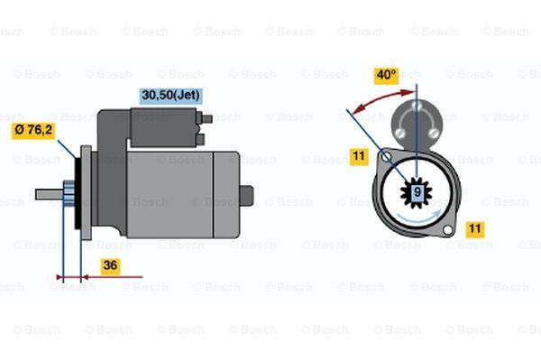 BOSCH Käynnistinmoottori 0 001 107 020