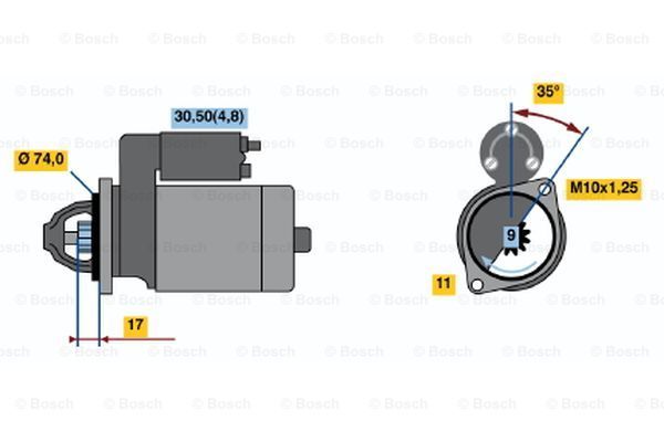 BOSCH Käynnistinmoottori 0 001 107 440