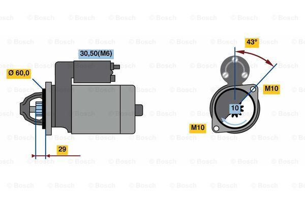 BOSCH Käynnistinmoottori 0 001 107 459