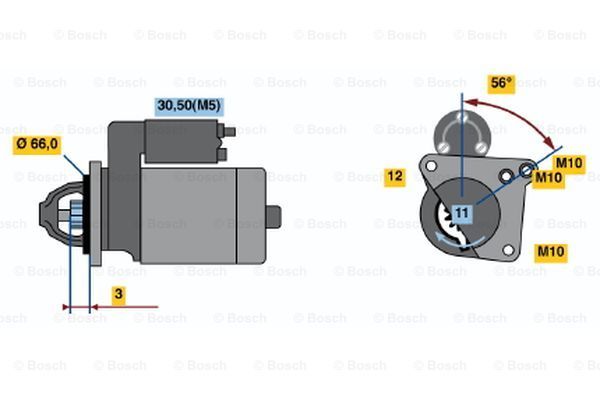 BOSCH Käynnistinmoottori 0 001 107 476