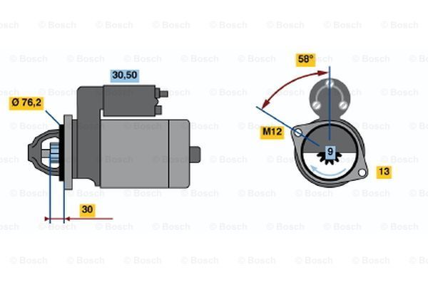 BOSCH Käynnistinmoottori 0 001 108 113