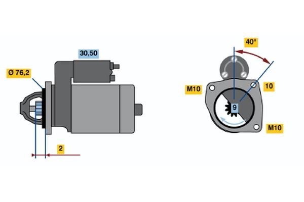 BOSCH Käynnistinmoottori 0 001 108 167