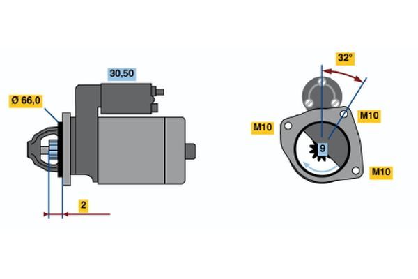 BOSCH Käynnistinmoottori 0 001 108 173