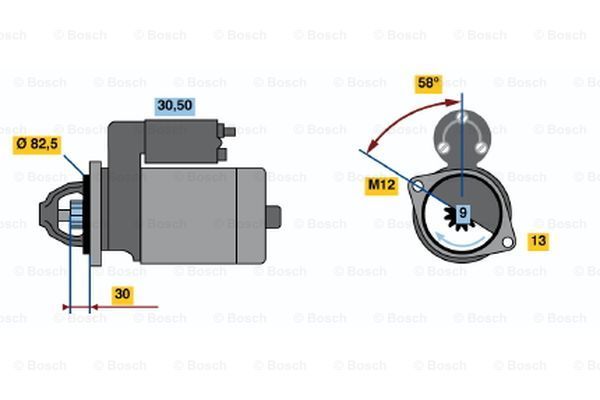 BOSCH Käynnistinmoottori 0 001 108 220