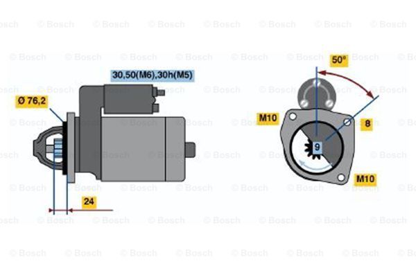 BOSCH Käynnistinmoottori 0 001 108 245