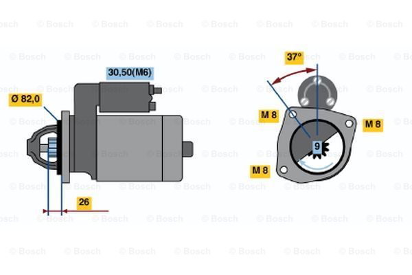 BOSCH Käynnistinmoottori 0 001 109 302