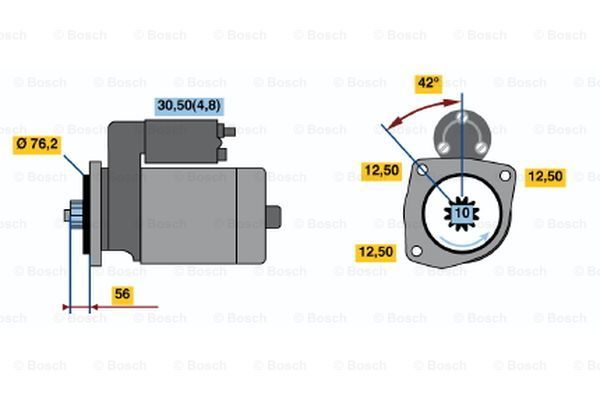 BOSCH Käynnistinmoottori 0 001 121 408