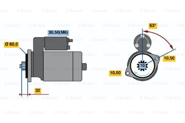 BOSCH Käynnistinmoottori 0 001 125 057