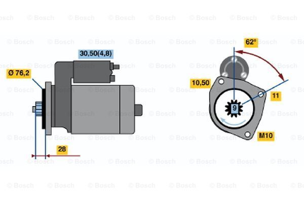 BOSCH Käynnistinmoottori 0 001 125 519