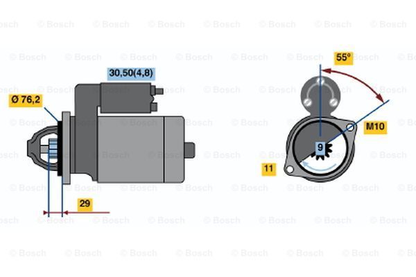 BOSCH Käynnistinmoottori 0 001 138 001