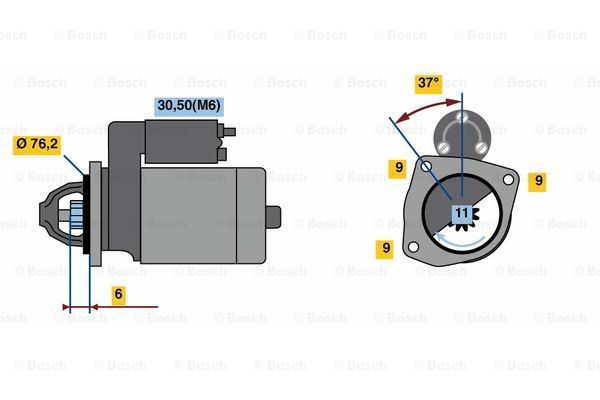 BOSCH Käynnistinmoottori 0 001 138 009