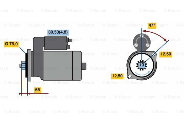 BOSCH Käynnistinmoottori 0 001 142 005