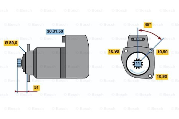 BOSCH Käynnistinmoottori 0 001 416 070