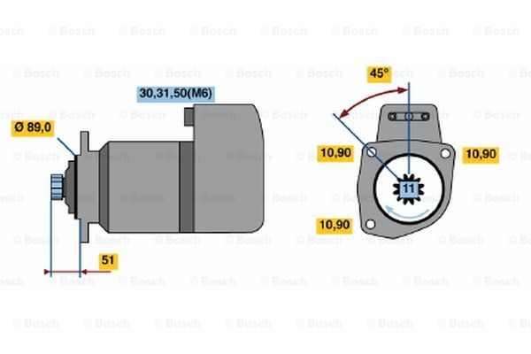 BOSCH Käynnistinmoottori 0 001 417 002