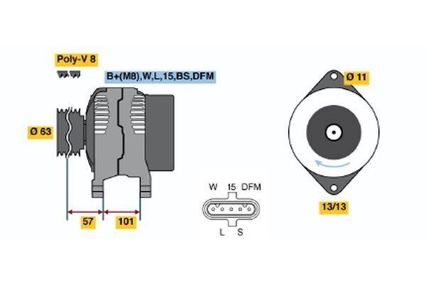 BOSCH Laturi 0 124 655 008