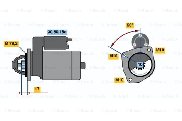 BOSCH Käynnistinmoottori 0 986 010 240