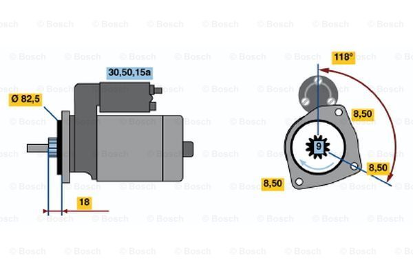 BOSCH Käynnistinmoottori 0 986 010 350