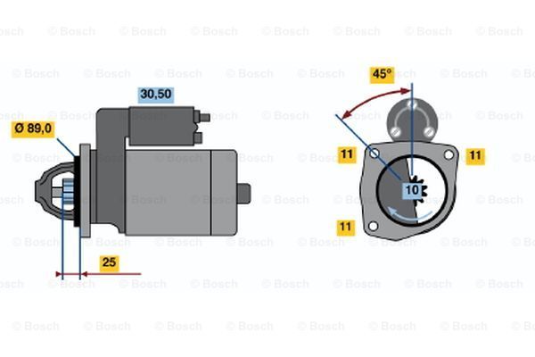 BOSCH Käynnistinmoottori 0 986 010 960