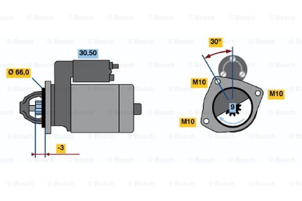 BOSCH Käynnistinmoottori 0 986 011 770