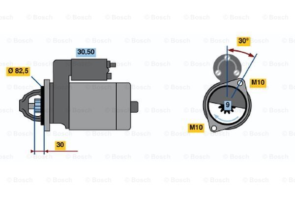 BOSCH Käynnistinmoottori 0 986 012 410