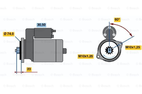 BOSCH Käynnistinmoottori 0 986 014 511