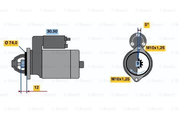 BOSCH Käynnistinmoottori 0 986 015 031