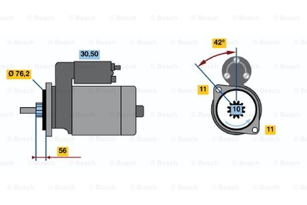 BOSCH Käynnistinmoottori 0 986 015 470