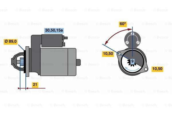 BOSCH Käynnistinmoottori 0 986 016 560