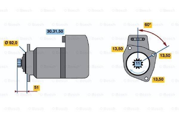 BOSCH Käynnistinmoottori 0 986 017 100