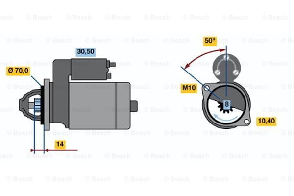 BOSCH Käynnistinmoottori 0 986 017 551