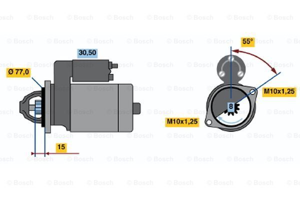 BOSCH Käynnistinmoottori 0 986 017 651